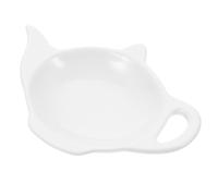 LALAFINA Ceramic Teabag Holder Large White Teabag Dish with Sauce Dip Bowl for Home Kitchen Desktop Decorative Coaster and Spoon Rest
