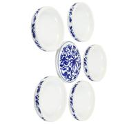 LALAFINA Ceramic Watercolor Palettes Round Porcelain Paint Mixing Trays 5 Layers Stackable for Traditional Chinese Painting and Art