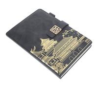 LALAFINA Chinese Style Planner Notepad with Thick Imitation Leather Cover and Convenient Buckle, Practical Daily Planning Notepad for Office Schedule and Personal Management