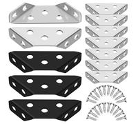 LALAFINA Corner Brackets with Resistance to Wear and Easy Installation 20pcs Stainless Steel Right-Angled Connection Joining Braces for Cabinets and Bookcases for Furniture Shelf Support