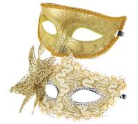 LALAFINA Couple Masquerade Masks Reusable Reusable Reusable Reusable Reusable Reusable Reusable Plastic Set and Vintage Style 2 Pcs Comfortable to Wear Reusable for Formal Events and
