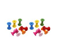 LALAFINA Craft Bobbins Random Color for Craft Activities and Model Making 20 Pcs Assorted Colour Wooden Spools Hour Glass Shaped for Holding Twine and Wire, Sewing Tools