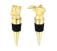 LALAFINA Creative Alloy Wine Stopper Cone Shape Easy to Insert and Remove with Animal Design Bottle Plug Fits Bottle Types, for Bar, Restaurant, and Party Use