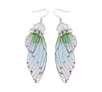 LALAFINA Creative Butterfly Wing Earrings for Women, 1 Pair Plastic Imitation Wings Eardrops, Easy to Wear and Hard to Drop, for Parties and Weddings