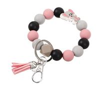 LALAFINA Creative Silicone Elephant Keyring with Beaded Bracelet Design, Soft Material That Does Not Hurt Your Hands, Key Holder for Housewarming and Festival Accessories