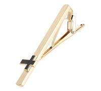 LALAFINA Cross Tie Clip Shirt Accessory Elegant for Men Golden Copper with Polished Finish and Comfortable Wear for Formal Meetings and Celebratory Events