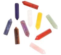 LALAFINA Crystal Pillar Decoration Set Delicate Miniature Crystal Figures 10pcs Featuring Amethyst and Rose Quartz Stones Random Color for Home or Office Decoration