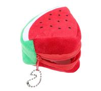 LALAFINA Cute Red Plush Triangle Coin Purse for Women, Lightweight and Practical Tiny Pouch for Carrying Coins, Cards and Keys in Daily Use