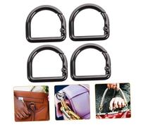 LALAFINA D Shaped Spring Clips Hooks 4 Pack Metal Spring Clasp Connector Snap Hook Carabiner for Backpack Keyring Diy