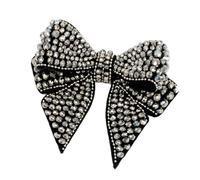 LALAFINA Decorative Bowknot Cloth Patch for Shoes and Hats, Easy to Carry and Decorate, Suitable for Daily Life and Wedding, Stylish Shoe Ornament with Beaded Embellishment