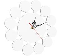 LALAFINA DIY Mdf Wall Clock 12 Inch White round Silent Low Noise Design with No Battery, Traditional and Modern Style Home Furnishing Clock for Bedroom
