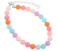 LALAFINA Dog Beaded Necklace with Adjustable Sizing for Small Dogs and Cats Lightweight Pearl-Finished Collar for Birthday Puppy Party and Christmas Celebration