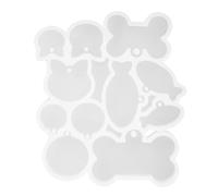 LALAFINA Dog Keychain Mold Silicone DIY Epoxy Moulds Cat Tag Molds Craft Labels