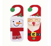LALAFINA Door Hanging Ornaments Set Lightweight Board Material 2pcs Christmas Featuring Snowman and Santa Claus with Beautiful Appearance, Easy to Carry, for Hanging on The Door Or Tree