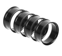 LALAFINA Ear Stretching Gauges Expander 4pcs Black Acrylic Tunnels
