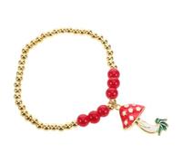 LALAFINA Elegant Gold Plated Copper Mushroom Bracelet for Women with Sparkling Zircon, Adjustable Chain, Versatile Accessory for Weddings and Casual Outings