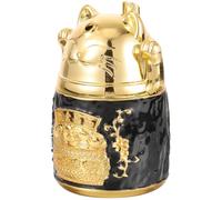 LALAFINA Elegant Golden Acrylic Pressing Type Toothpick Holder Dispenser Portable Small Toothpick Container with Automatic Pop-up Function for Kitchen and Dining Use