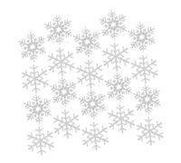 LALAFINA Embroidered Patches Easy to Sew and Cut 20pcs Silver Winter-Themed Cloth Appliques for Clothes for DIY Hair Accessories and Party Decorations