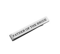 LALAFINA Engraved Tie Clip for Father the Bride, Double-sided Wedding Accessory, Stylish Metal Design, Groom Suit Decoration for Wedding Day