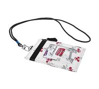 LALAFINA Fashionable Flower Blossom Printed Pu Holder Lanyard Id Credit Holder Bus Cover Pass Pouch