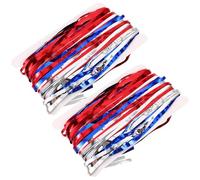 LALAFINA Foil Fringe Curtains Assorted Colours and Pet Material 2pcs for Independence Day Party Decoration for Photo and Creating A Strong Patriotic Atmosphere