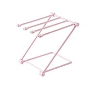 LALAFINA Foldable Vertical Towel Rack Four Rods Plastic Construction for Kitchen and Bathroom, Convenient for Storage and Quick Drying, Home Cloth Holder