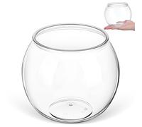 LALAFINA Glass Betta Fish Tank 5.9x5x4.7in Unbreakable Pet Globe Aquarium for Desktop Decor and Office Use, Practical Small Fish Container with Unique Design