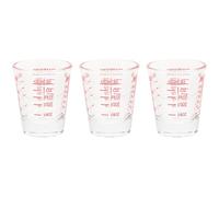 LALAFINA Glass Measuring Cups Lightweight Design Not Easy to Break 3pcs 30ml Coffee Cups with Scale for Coffee Shop and Kitchen Use