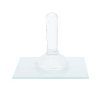 LALAFINA Glass Muller Slab and Pestle Set for Paint Making, Grinding Plate Pestle for Oil and Acrylic Pigments, for Artists’ Studio and DIY Paint Preparation