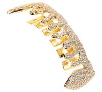 LALAFINA Golden Copper Teeth Grill for Men, Comfortable Snug Fit Jewelry with Irregular Shape, Unique Modern Style for Hip Hop Rapper Costume and Trendsetters