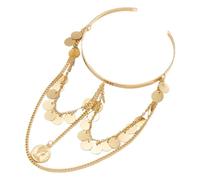 LALAFINA Golden Metal Arm Bangle Bracelet for Women with Unique Look and Trendy Design, Sturdy and Not Easy to Fade, for Formal Occasion or Christmas