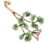 LALAFINA Green Zinc Alloy Plant Design Wall Hooks for Home Use and Bedrooms, Wear Resistant Decorative Coat Hooks for Wall with Practical Use and Artistic Style