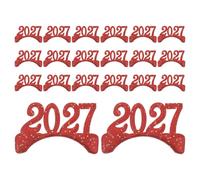 LALAFINA Hair Band Decoration with Smooth Finish 20pcs Red Cloth Headband Accessory Ensures Comfort and Reduces Hair Snagging, for Yearround Creativity and Special Occasions