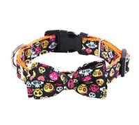 LALAFINA Halloween Pet Collar for Cats and Pets, Comfortable Black Cloth Collar with Bow-knot Decor Design, Fashionable Halloween Element for Party and Festive Atmosphere,