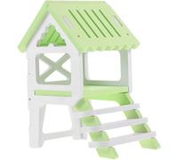 LALAFINA Hamster Hideout with Ladder Green Small Pet Villa House Featuring Sturdy Material for Rats and Dwarf Hamsters in Cage Habitat