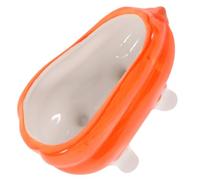 LALAFINA Hamster Sand Bath Case Ceramic Pumpkin Shape Orange Reusable Bath Tub for Hamster Hedgehog Cage Habitat Décor