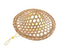 LALAFINA Handmade Bamboo Conical Hat with Distinctive Weaving Style, Maintains Shape, Chinese Style Rice Farmer Hat, for Cosplay and Halloween Costume Accessories