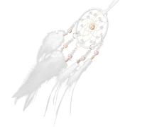 LALAFINA Handmade White Dream Catcher Wall Hanging Iron and Plume Materials, Elegant Bedroom Decoration to Make Nightmares Disappear and Add Rustic Charm