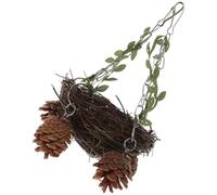 LALAFINA Hanging Bird Nest and Home Atmosphere Decoration Natural Rattan with Comfortable Swing Design for Parrots and Small to Large Birds