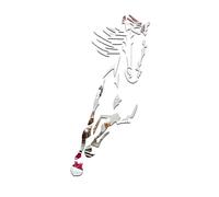 LALAFINA Horse Pattern Simple and Generous Style Acrylic Mirror Wall Sticker Silver Colour Freely Collage Design to Expand Space for Living Room and Tv Wall Decoration