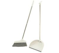 LALAFINA Household Easy Set Broom on Dustpan and Use Ergonomic Handle Cleaning Sturdy Plastic Material , Lightweight Tool Kit for Convenient to Store Home Surface