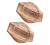 LALAFINA Household Stone Bowl Pot Mats 2Pcs Wooden Holders Desktop Casserole Mats Multi-Function Kitchen Use Heatproof Accessories