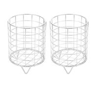 LALAFINA Iron Hay Feeder Rack Sturdy Smooth 2pcs for and Guinea Pigs Large Capacity Silver Cage Accessory Convenient Feeding Solution for Small Animals