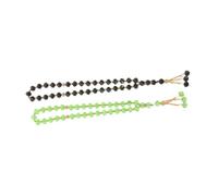 LALAFINA Islamic Prayer Beads with Comfortable Grip Tasbih Rosary 2pcs Glass Crystal Lightweight Sturdy Metal and Glass Material for Men and Women Suitable for Meditation Routines