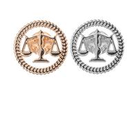 LALAFINA Justice Lawyer Lapel Pin Set 2Pcs Metal Alloy Gold Silver Scale Brooches for Legal Professionals Law Students and Court Use