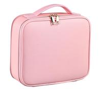 LALAFINA Large Makeup Cosmetic Bag with Adjustable Compartments and Zipper Closure, Pu Leather Makeup Train Case for Traveling and Working, Spacious Storage for Professional Artists