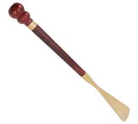 LALAFINA Long Handle Shoe Horn for Men and Women Made of Wood and Copper with Easy-grip Handle Portable Shoe Lifter for Wearing Boots and Slippers without Bending