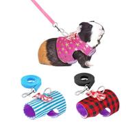 LALAFINA Lovely Breathable Cloth Pet Harness with Leash for Small Animals Rabbit and Hamster, Lightweight Small Pet Vest Lead Strap, Suitable for Daily Walking