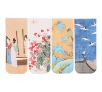 LALAFINA Magnetic Bookmarks Set Book Decoration 4pcs with Delicate Landscape Design and Comfortable Hand Feel Unique Chic Magnetic Book Markers for Offices and Homes