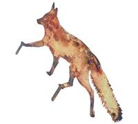 LALAFINA Metal Fox Garden Stake Decoration with Included Mounting Bracket and Stakes, Easy to Install Iron Yard Lawn Ornament for Flower Beds and Patio Wall Decor